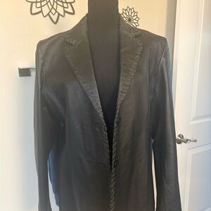 Elegant Black Leather Jacket for Women